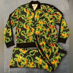 SSS World Corp Neon Fire Dollar Tracksuit